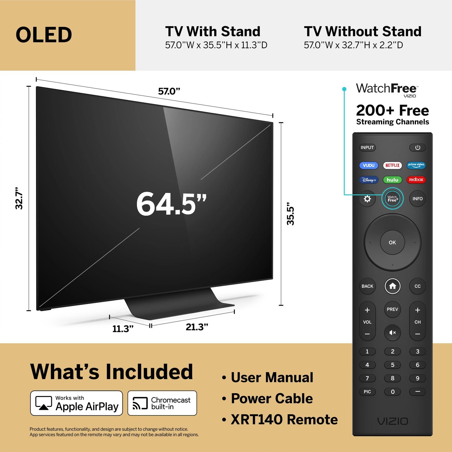 Vizio oled 65" class 4k hdr smartcast smart tv oled65-h1