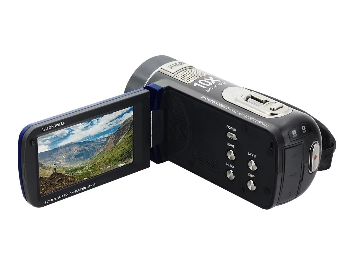 Bell + howell dv20hdz - camcorder - 1080p / 30 fps - 24.0 mp - 10x optical zoom - flash card - blue