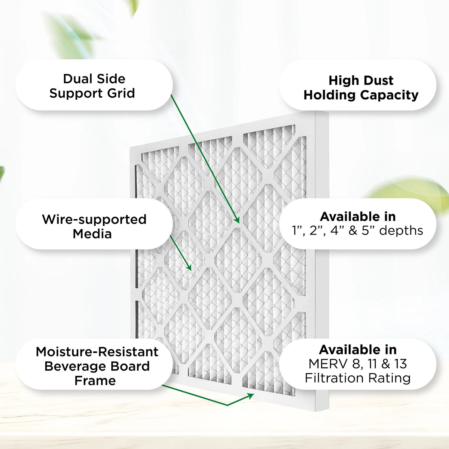 Pamlico air 12x24x4 merv 8 pleated ac furnace air filters. case of 6. actual size: 11-3/8 x 23-3/8 x 3-3/4