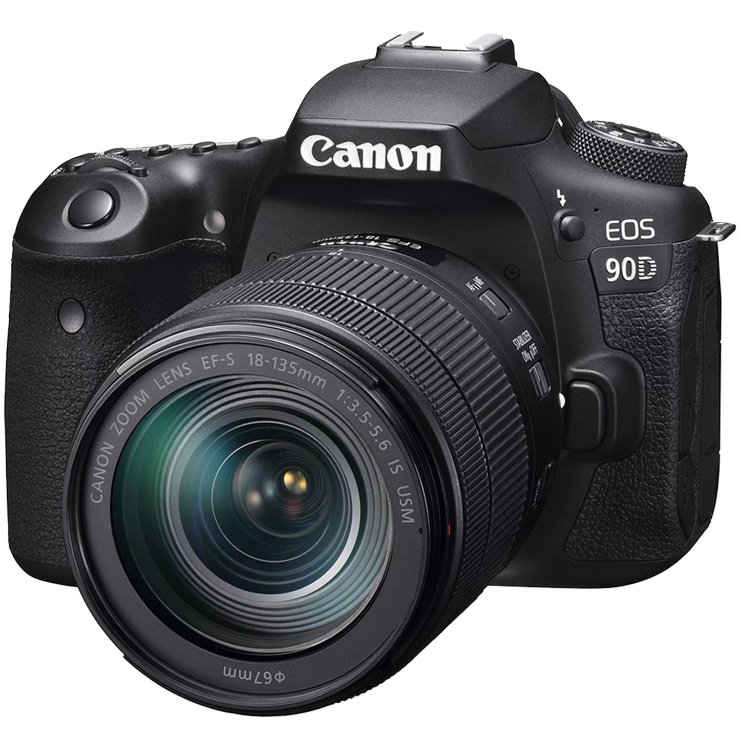 Canon eos 90d dslr camera with 18-135mm is usm lens + sandisk 32gb memory card + zeetech accessory bundle