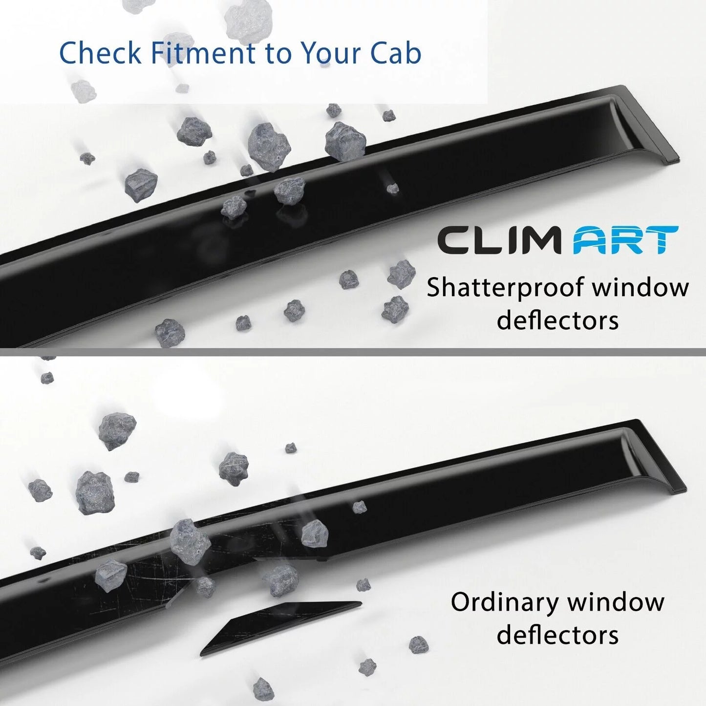 Clim art incredibly durable rain guards for ford f150 2009-2014 regular cab, supercrew, supercab, tape-on window deflectors, vent deflector, vent window visors for cars, truck accessories 2 pcs-209008