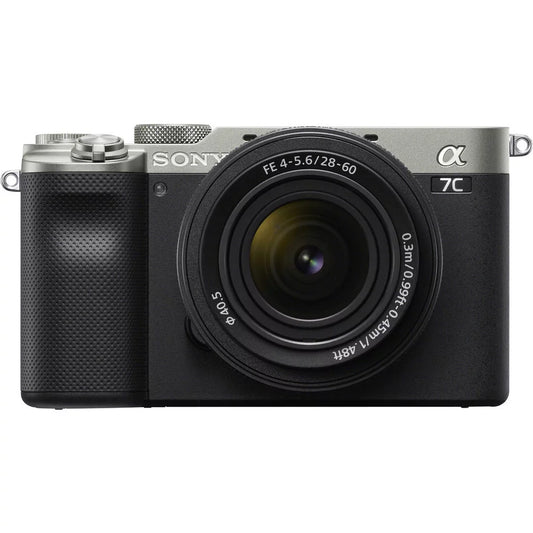 Sony a7c mirrorless camera with 28-60mm lens (silver) - ilce7cl/s