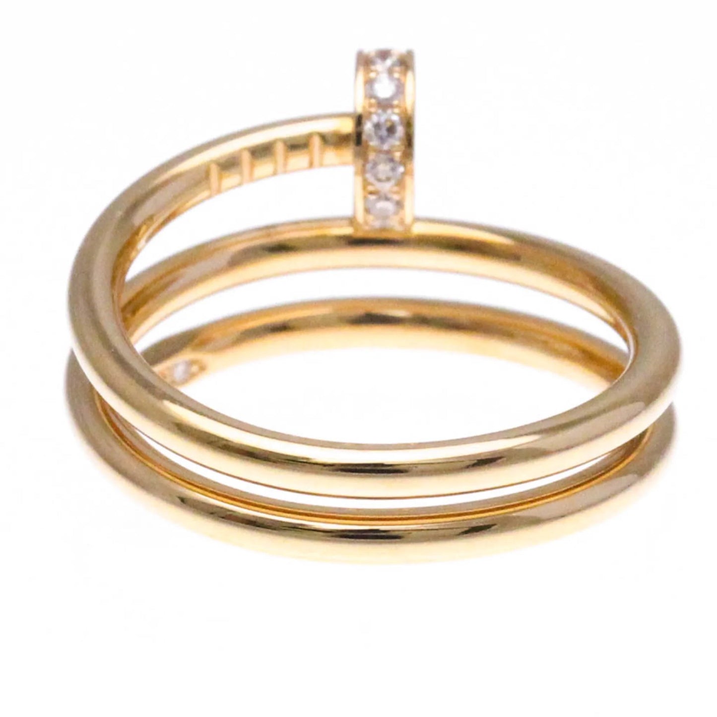 Pre-owned cartier juste un clou b4210850 pink gold (18k) fashion diamond band ring pink gold (good)