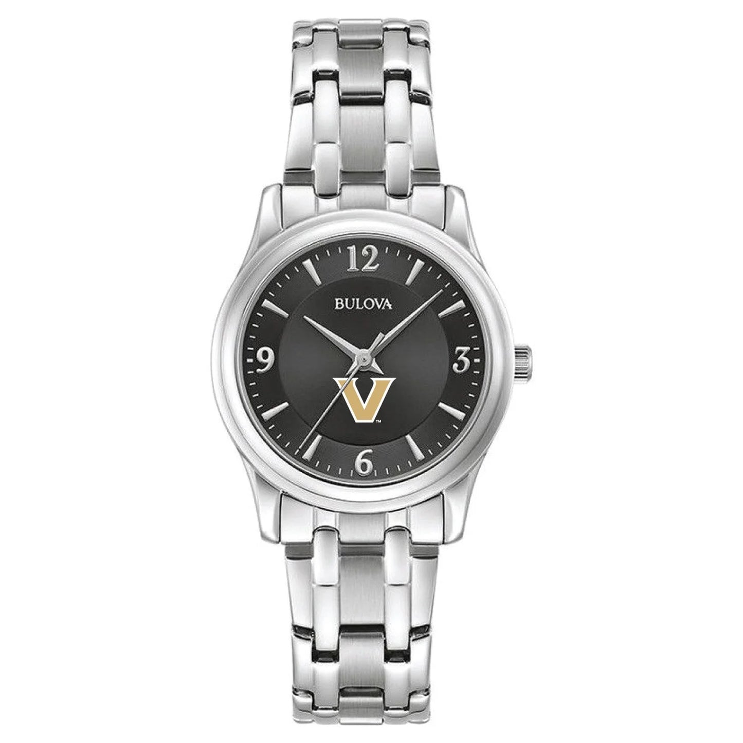 Women's bulova black vanderbilt commodores corporate collection stainless steel watch