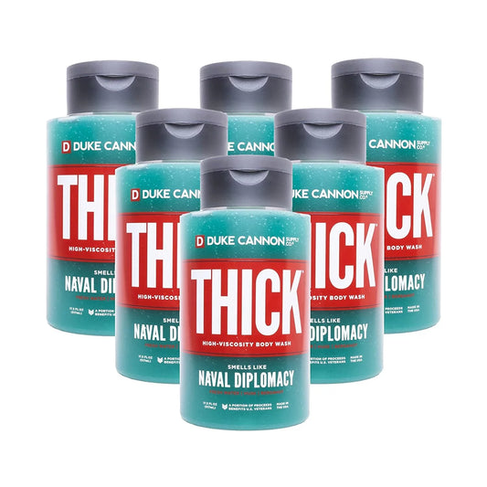 Duke cannon supply co. thick high-viscosity body wash for men - smells like naval diplomacy, 17.5 fl oz 6 pack