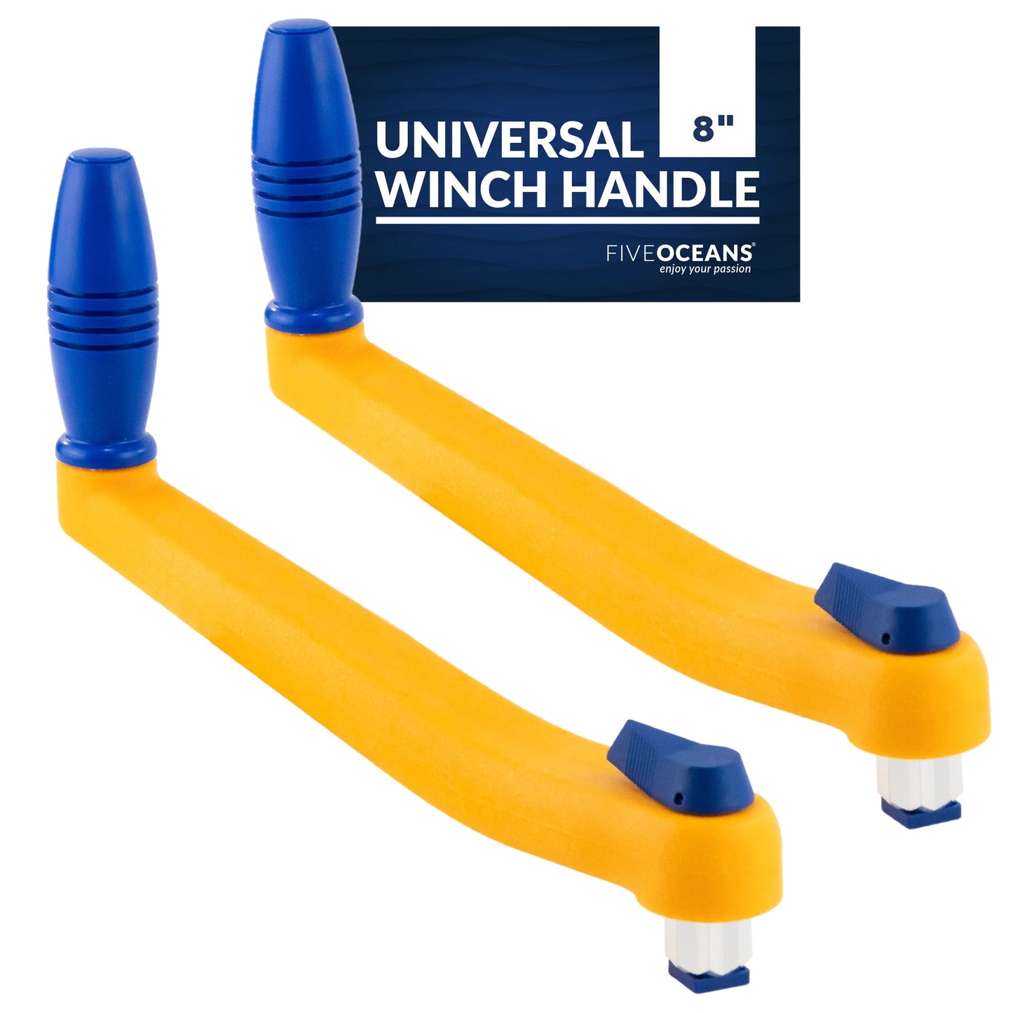 Five oceans 8" sailboat winch handle, 2-pack universal floating winch handle, lock�in mechanism, orange and blue, lightweight and strong, fiberglass reinforced plastic - fo86-m2