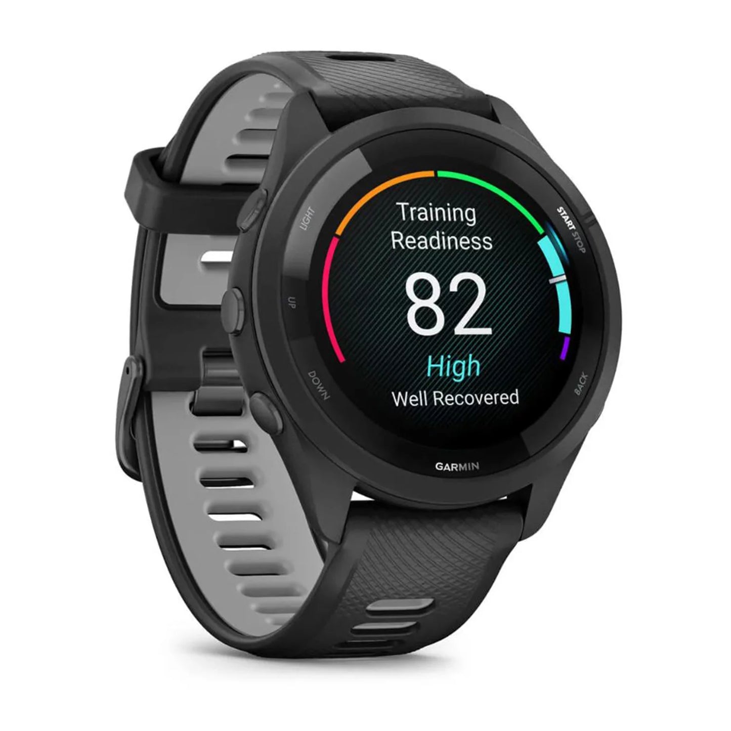 Garmin forerunner 265 smartwatch (black) bundle with usb-c charging cable and adapter, 6ave cleaning kit, and extended protection