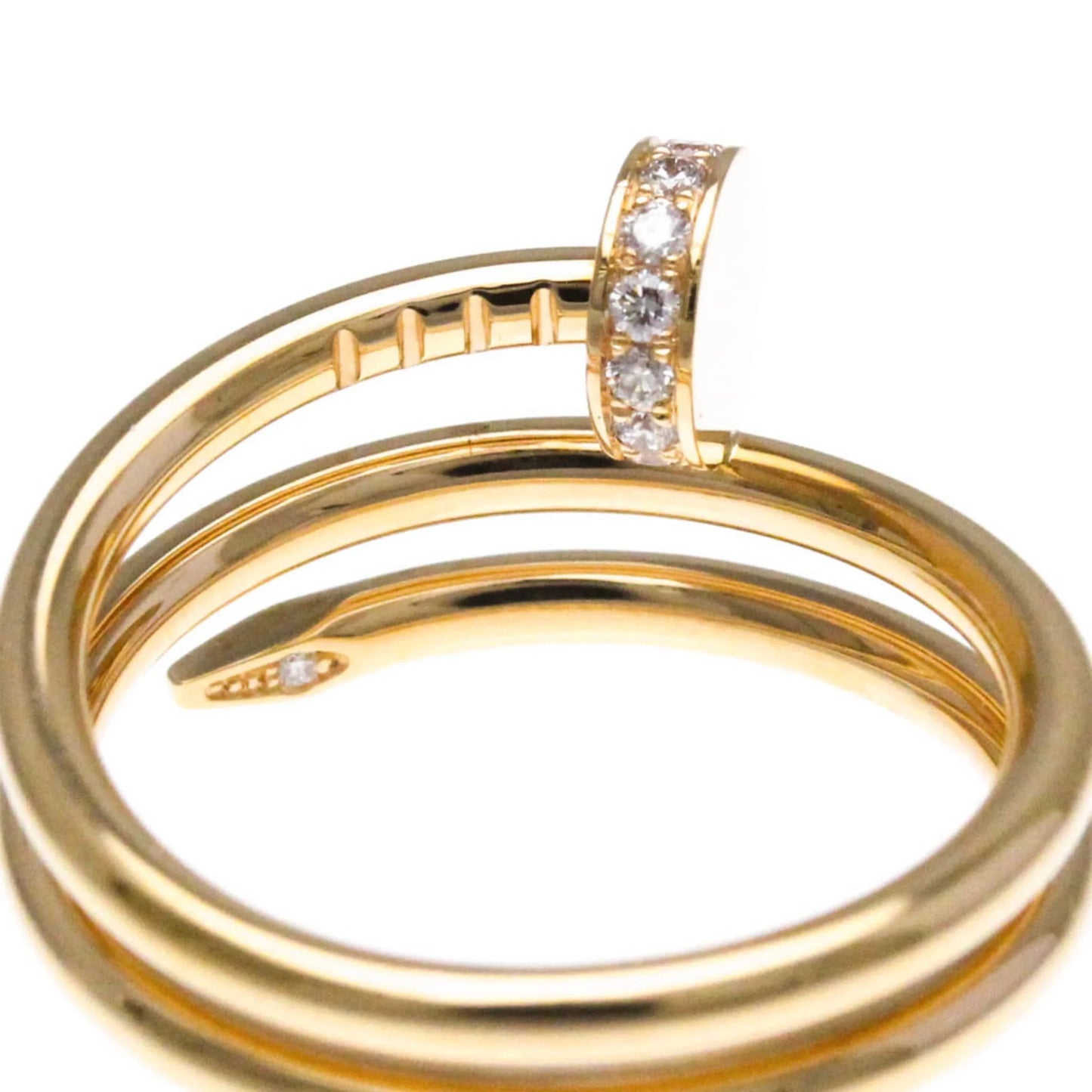 Pre-owned cartier juste un clou b4210850 pink gold (18k) fashion diamond band ring pink gold (good)