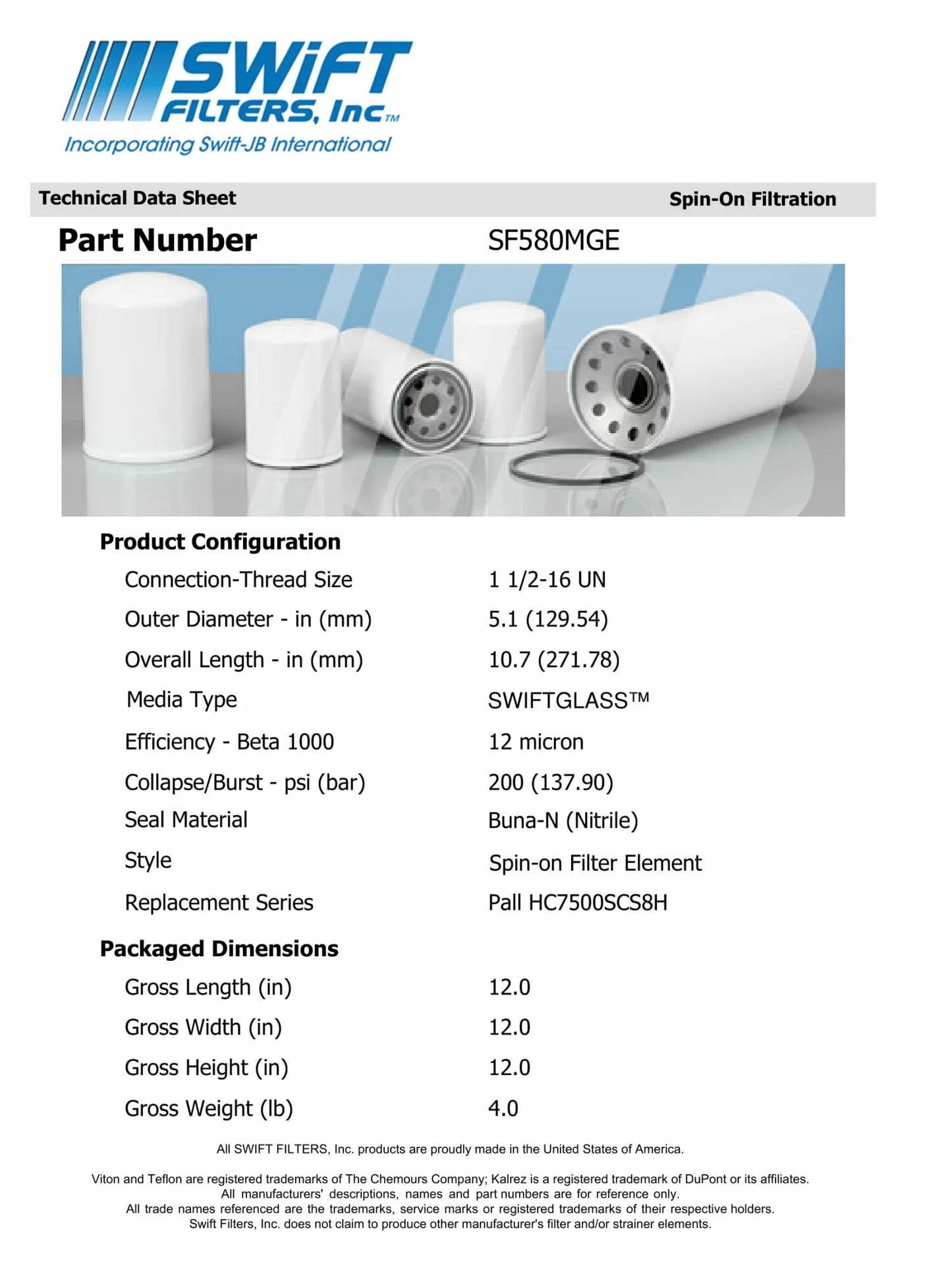 Direct interchange for donaldson p167945in-on filter element microglass construction 12 micron