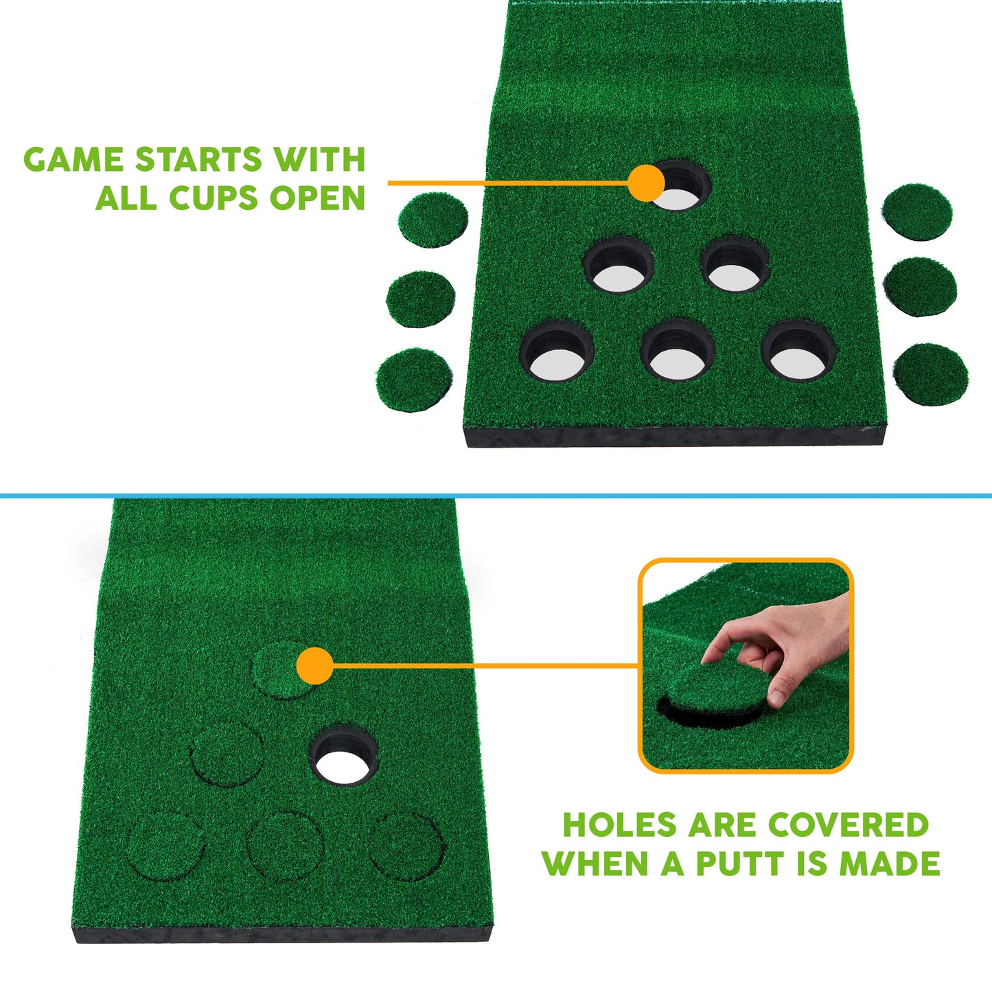 Big sky lawn golf green hitting and putting mat game