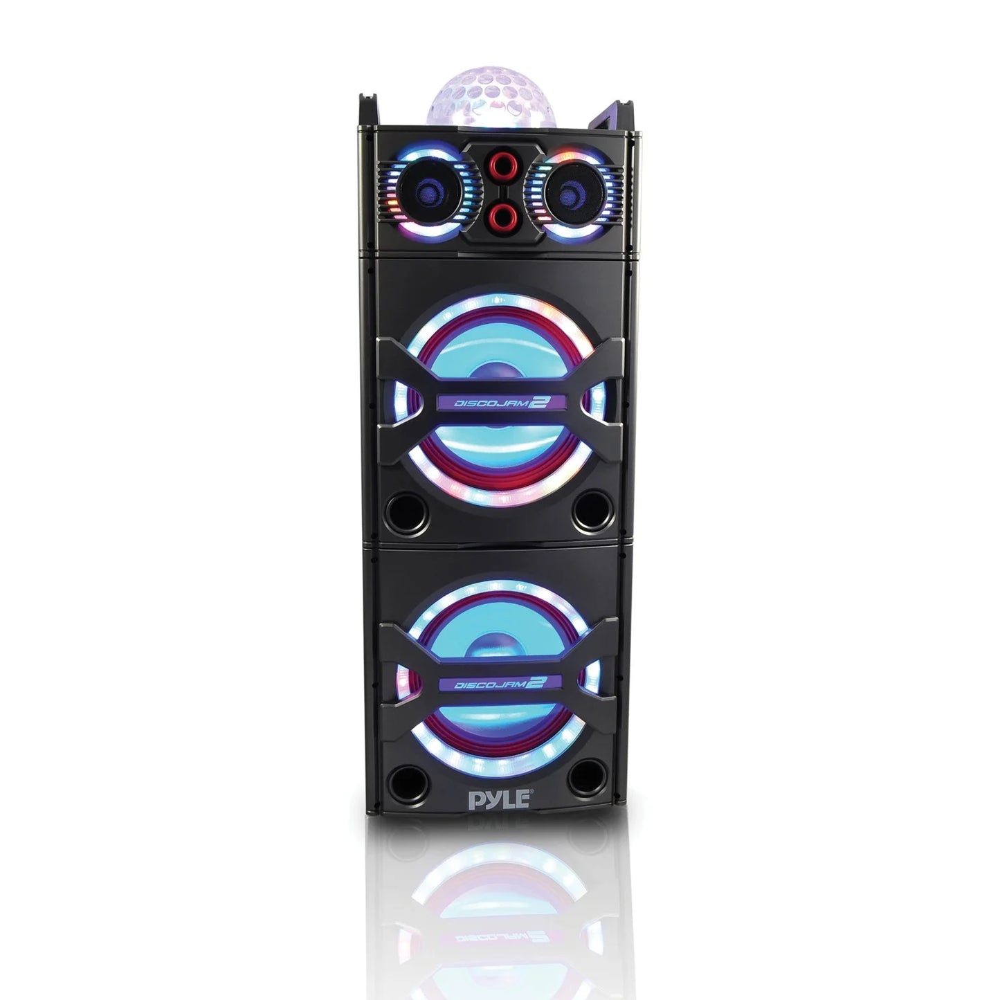 Pyle psufm1043bt portable bluetooth speaker system with flashing party lights