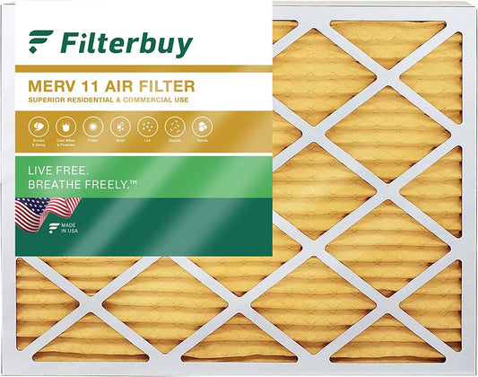 Filterbuy 20x27x1 merv 11 pleated hvac ac furnace air filters (1-pack)