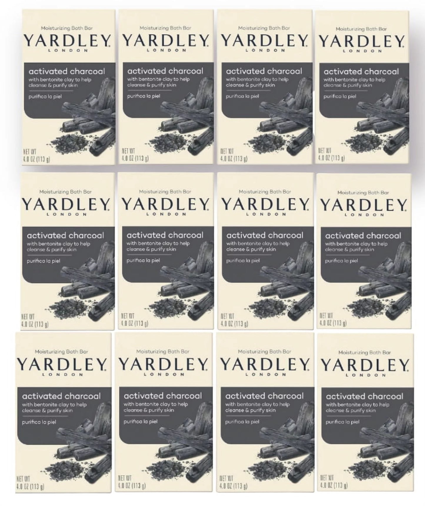 Yardley of london - activated charcoal bar soap - (12 pack)