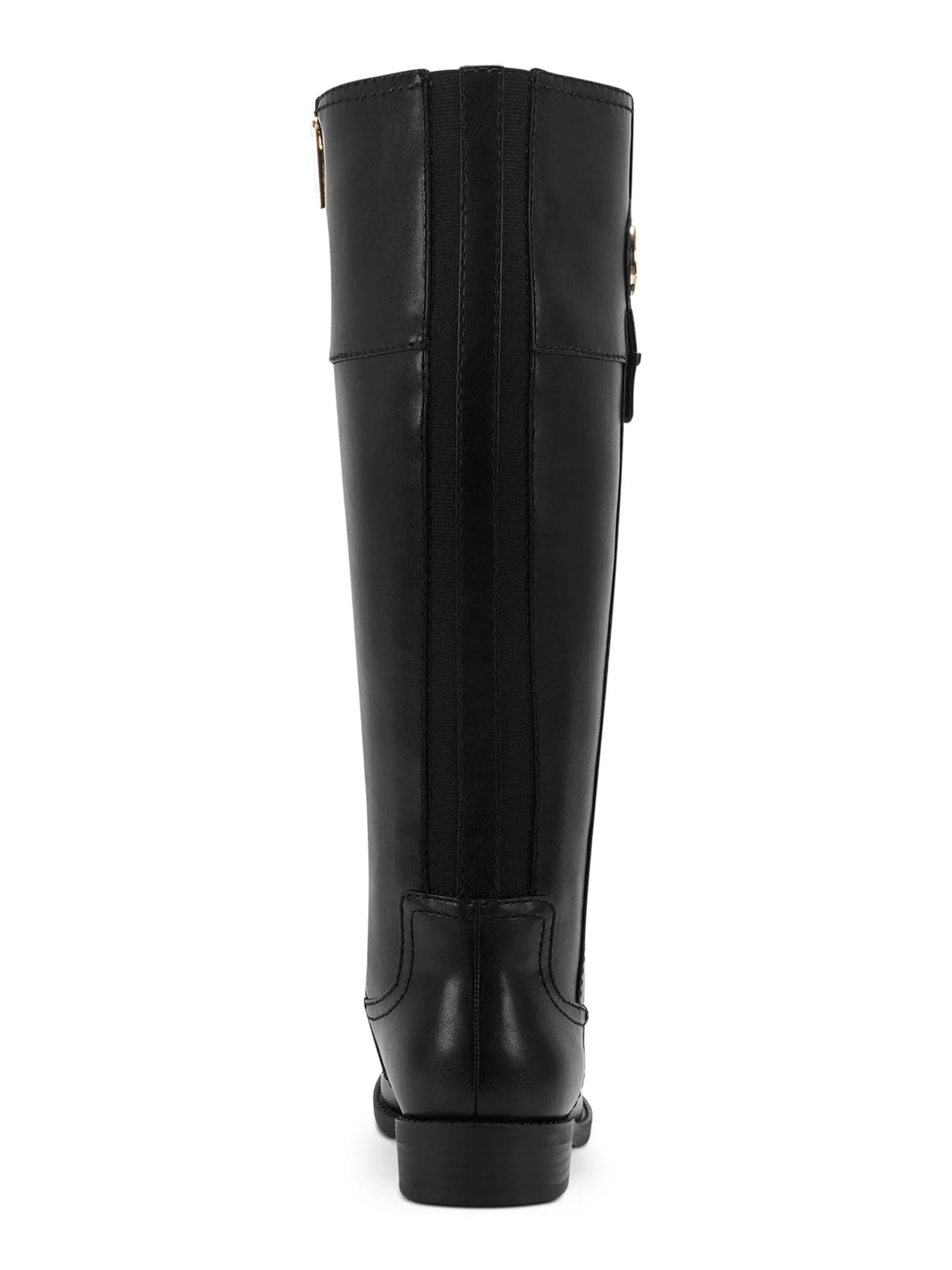 Tommy hilfiger womens black flex gore logo padded imina block heel zip-up riding boot 7 m wc