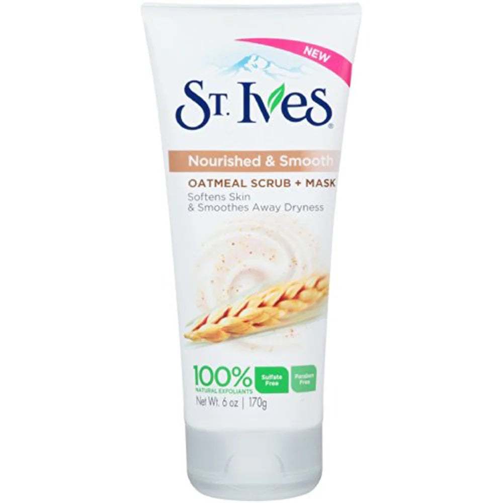 Pack of (6) st. ives nourished and smooth scrub and mask, oatmeal 6 oz