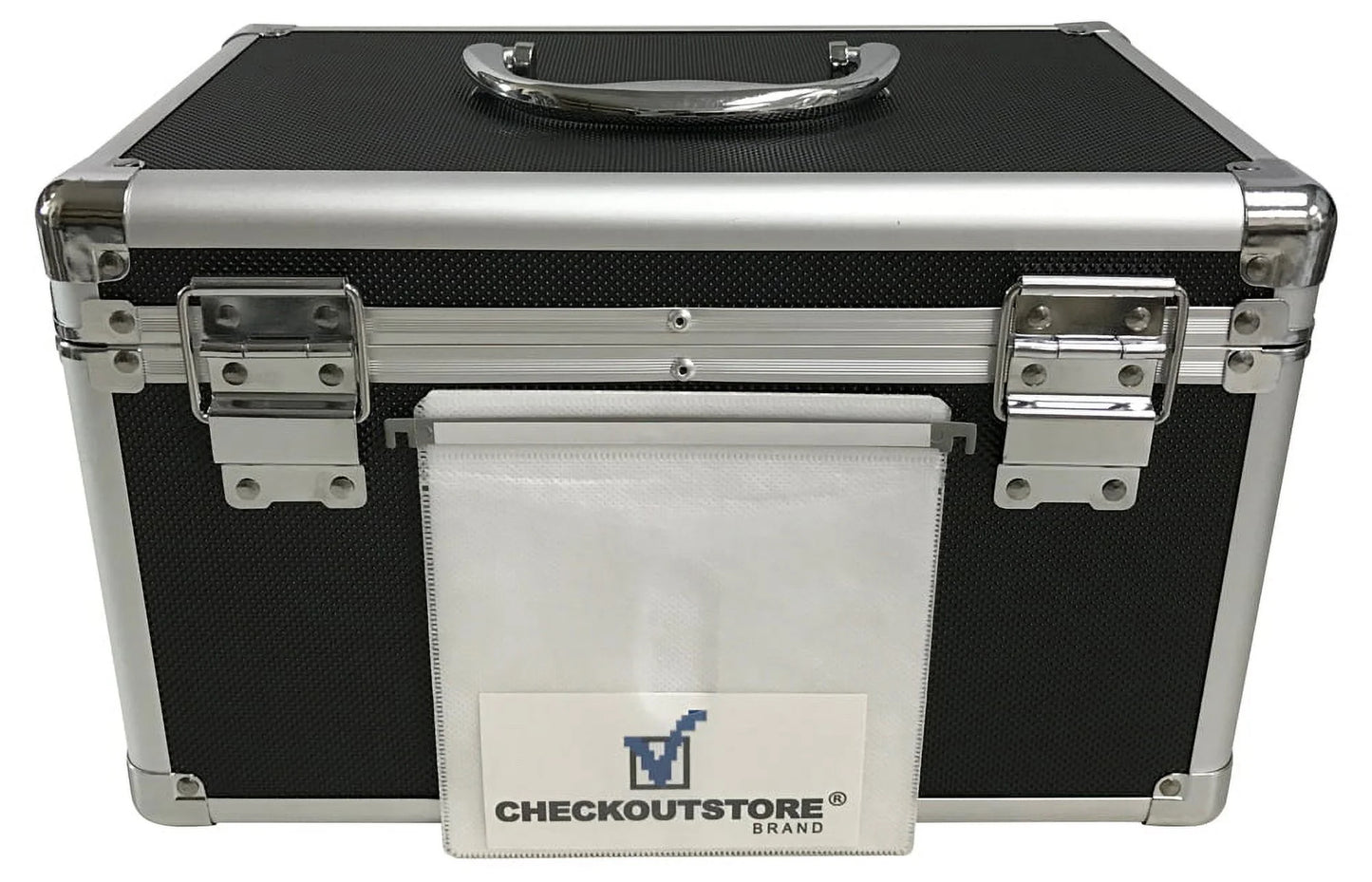 Checkoutstore black aluminum cd/dvd hanging sleeves storage box (holds 200 discs)