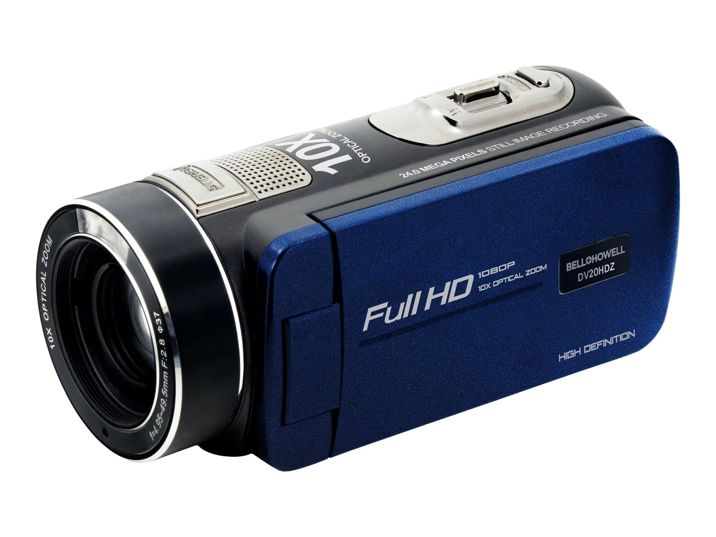 Bell + howell dv20hdz - camcorder - 1080p / 30 fps - 24.0 mp - 10x optical zoom - flash card - blue