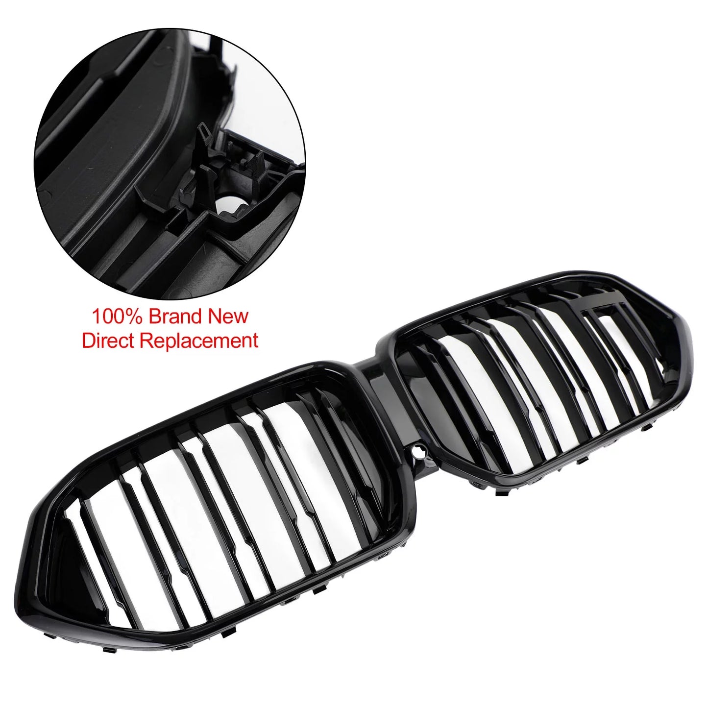 Front bumper grille grill fit for bmw x6 g06 m50i 2020-2022 w/camera hole black