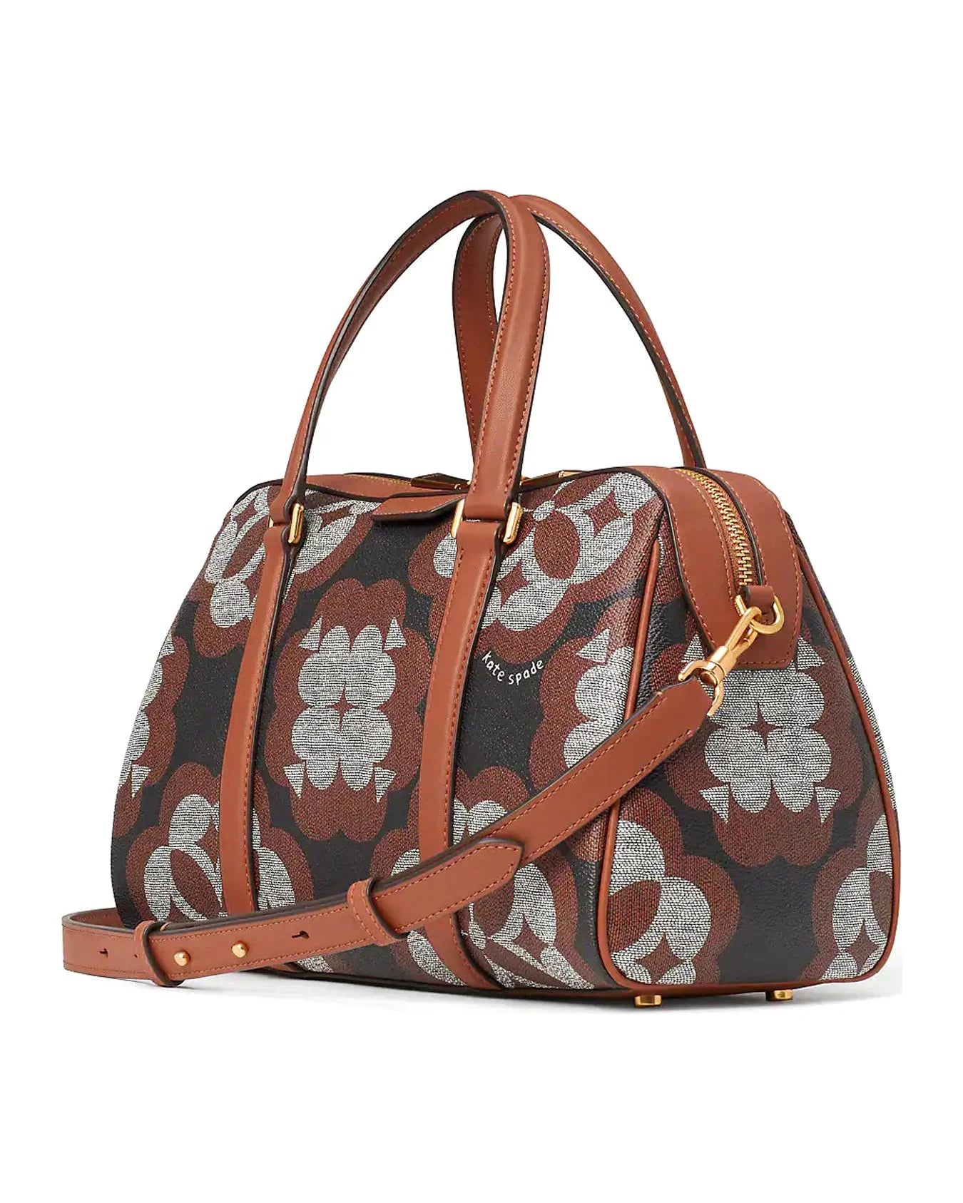 Spade flower monogram eleanor medium satchel