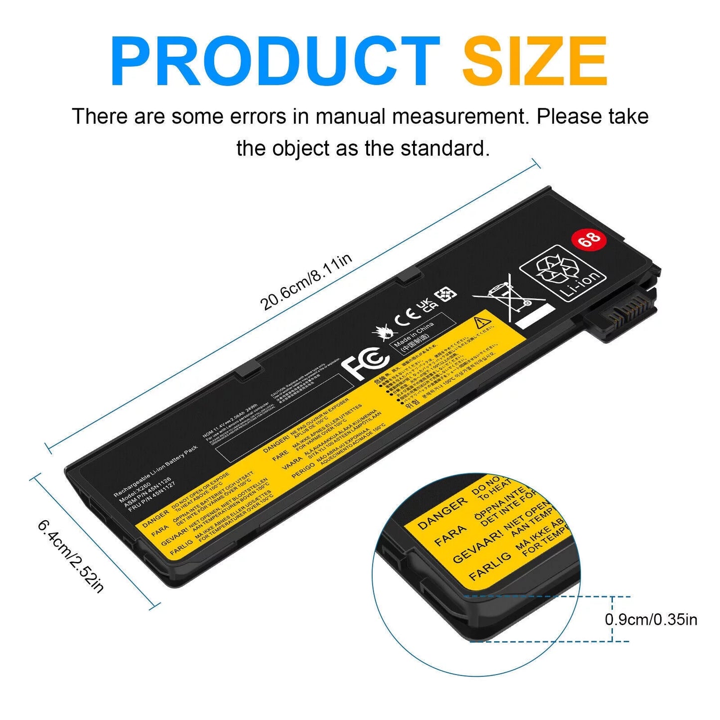 Battery for lenovo thinkpad x240 x240s x250 x260 x270 t440 t440s t450 t450s 68