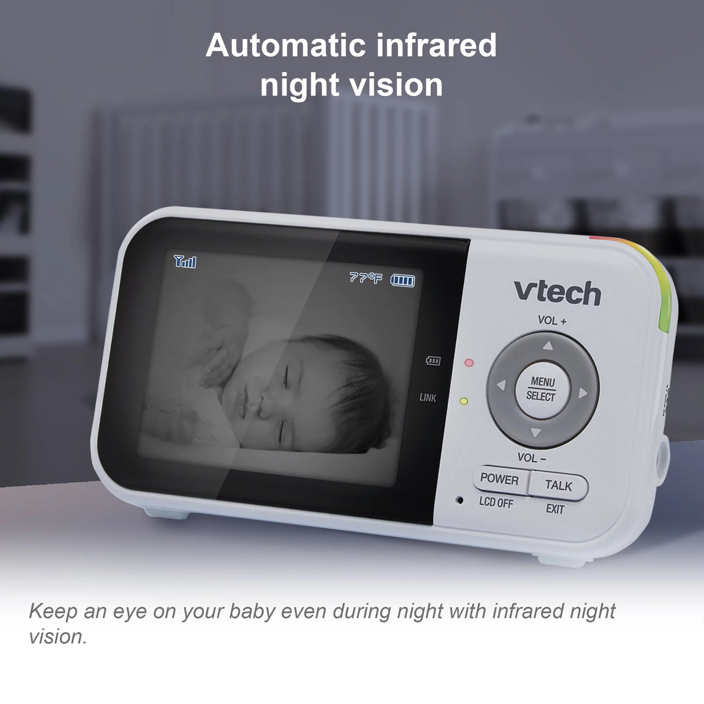 Vtech vm3254-2 fixed camera with 2.8" high resolution parent unit and 2 cameras