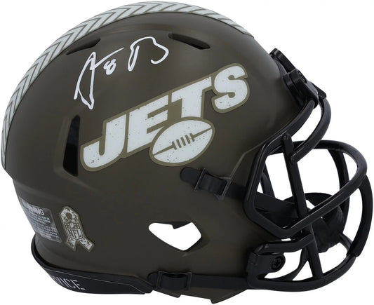 Aaron rodgers new york jets autographed riddell 2022 salute to service speed mini helmet - fanatics authentic certified