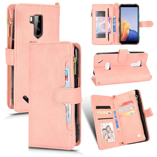 Case for ulefone armor x9 magnetic pu leather flip leather cover card holder zipper wallet