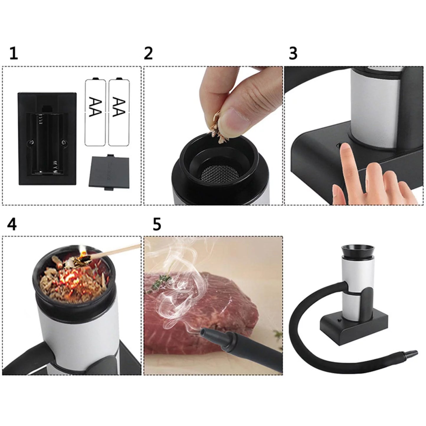 Portable food , kitchen smoke , cooking handheld food , cocktail  mini smoke infuser food for meat bbq