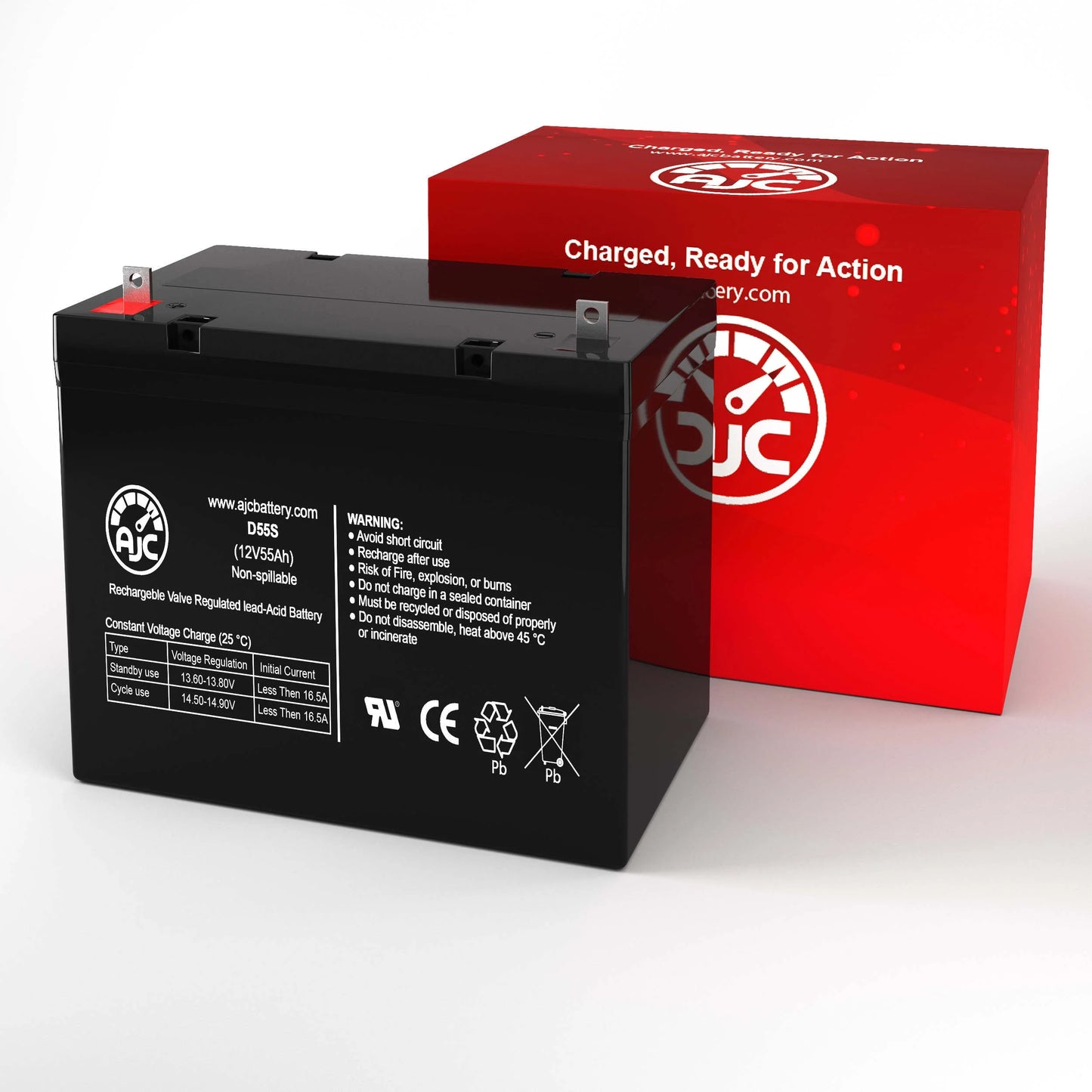 Dalton tacahe mid-wheel drive pc1350 12v 55ah mobility scooter battery - this is an ajc brand replacement