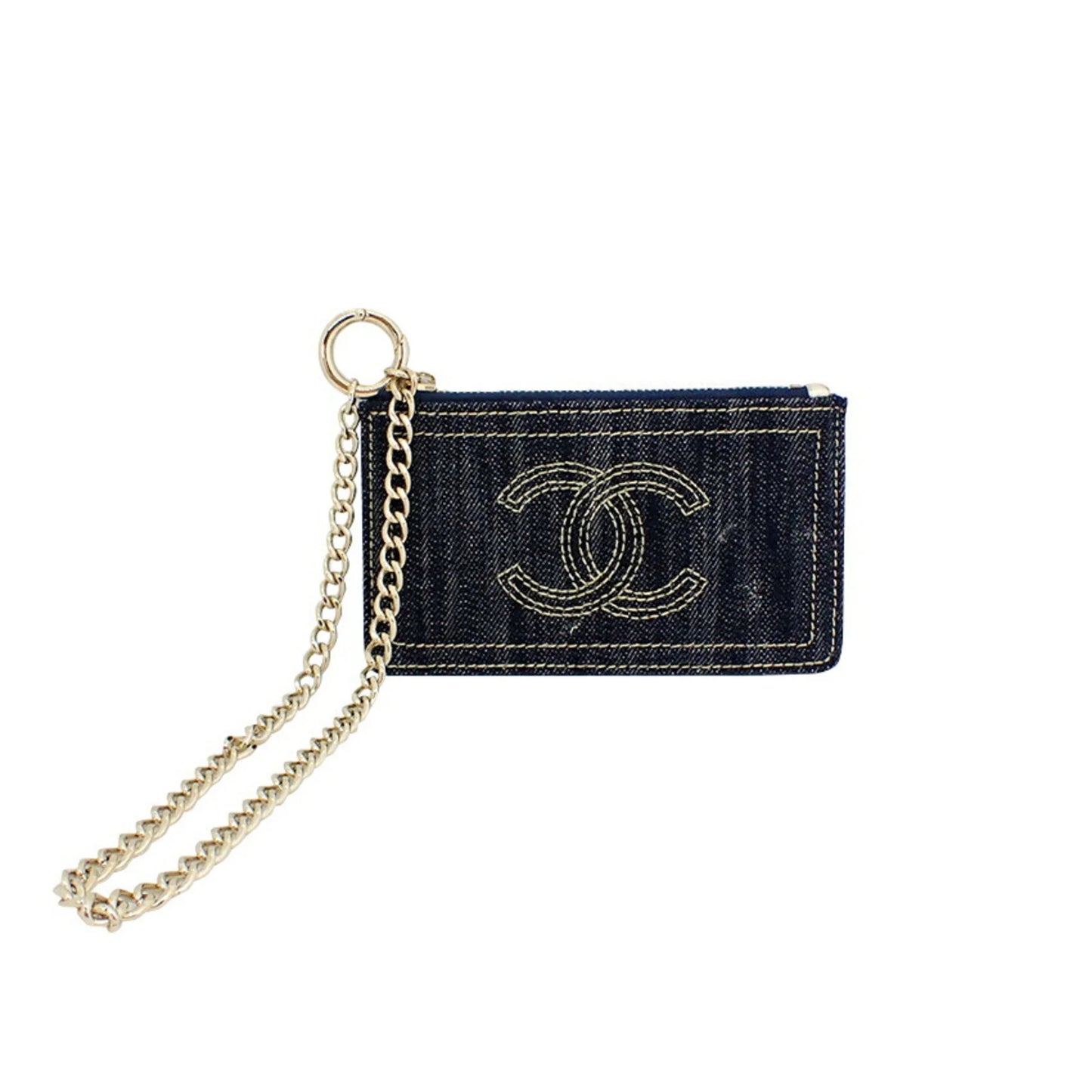 Pre-owned chanel chanel sparkling chain pouch coin case (good)