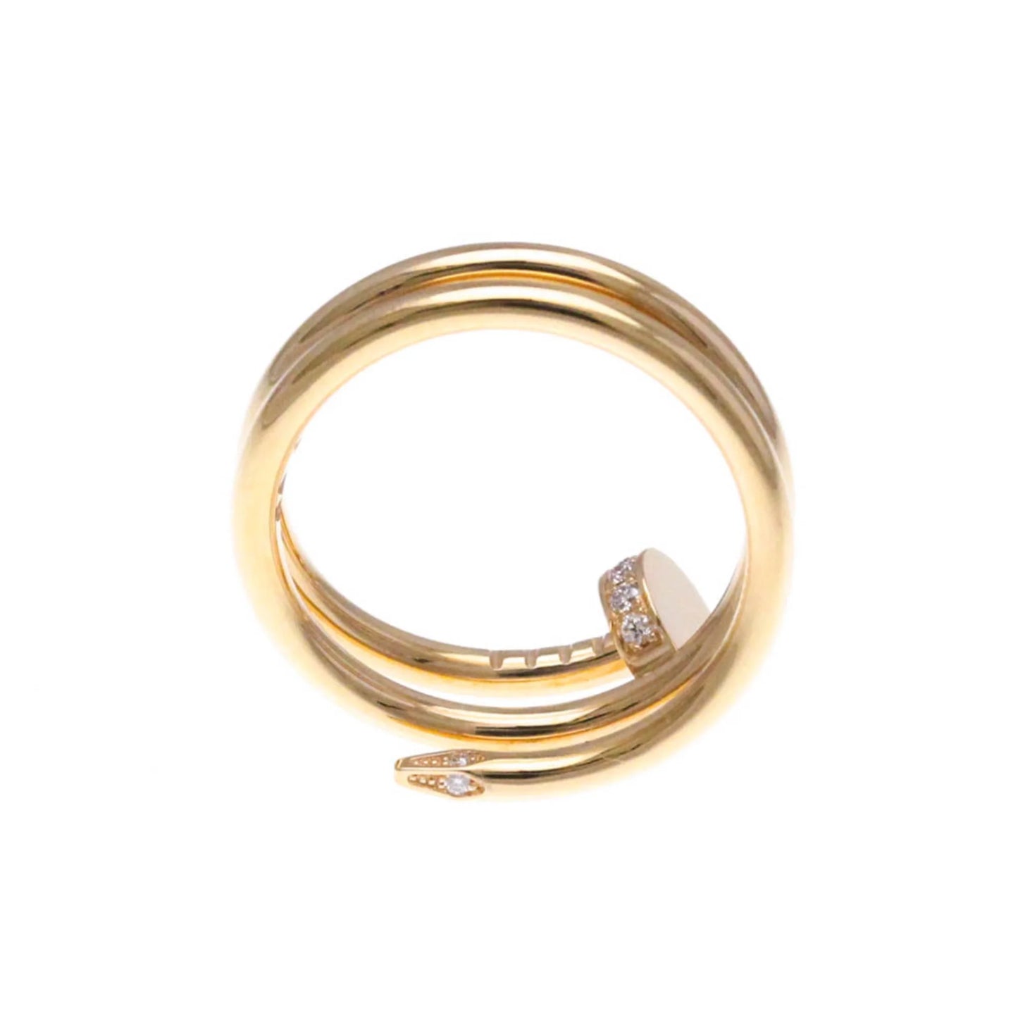 Pre-owned cartier juste un clou b4210850 pink gold (18k) fashion diamond band ring pink gold (good)