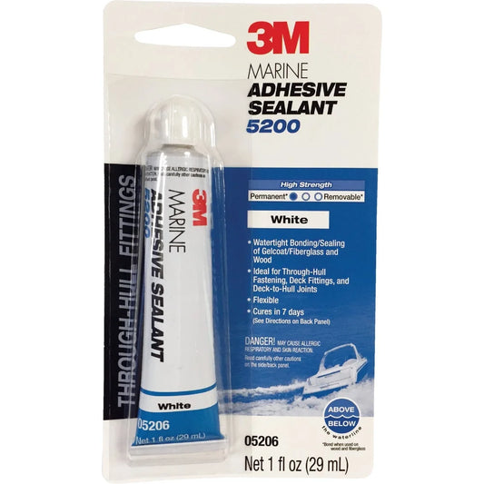 1 pk, 3m 1 oz. white marine adhesive sealant 5200