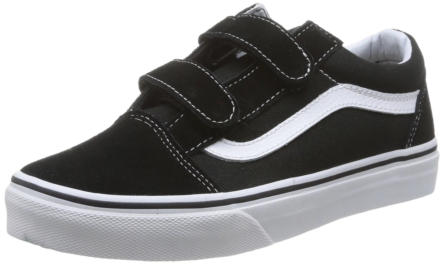 Vans old skool v unisex/child shoe size kid 2.5  athletics vn000vhe6bt black/true white