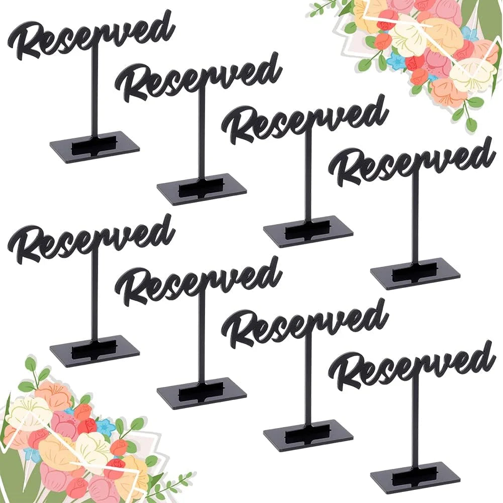 8 packs acrylic reserved table sign golden wedding reserved seating signs mirrored wedding reception sign guest reservation standing table signs for restaurant wedding party events decor