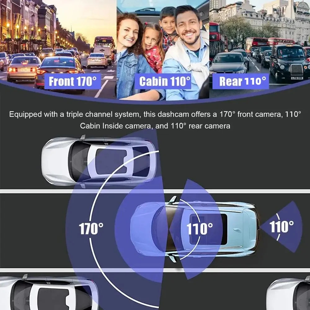 Anself dash cam with parking and clear car rearview mirror for car video recording