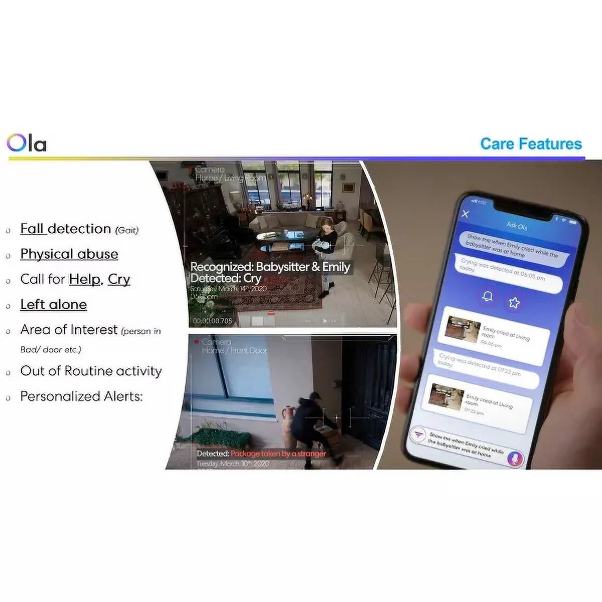 As seen on tv - ask ola! 2 way voice command smart security camera 10 pack/ person vehicle pet detection, two-way talk, spotlights color night vision