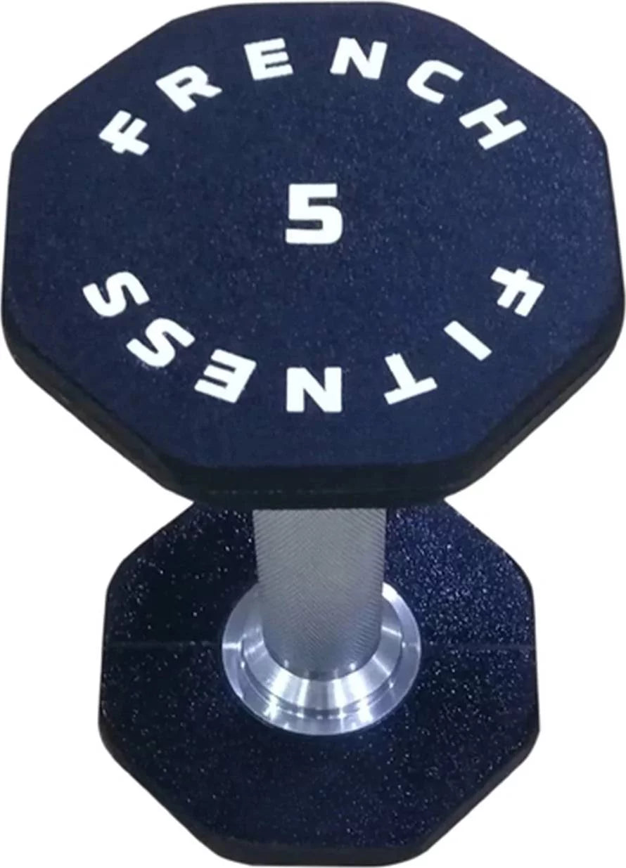 French fitness urethane 8 sided hex dumbbell set, 5-60 lbs (new)