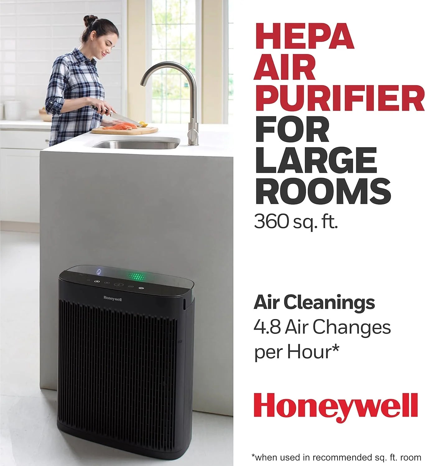 Open box honeywell insight hepa air purifier with air quality indicator hpa5200b - black