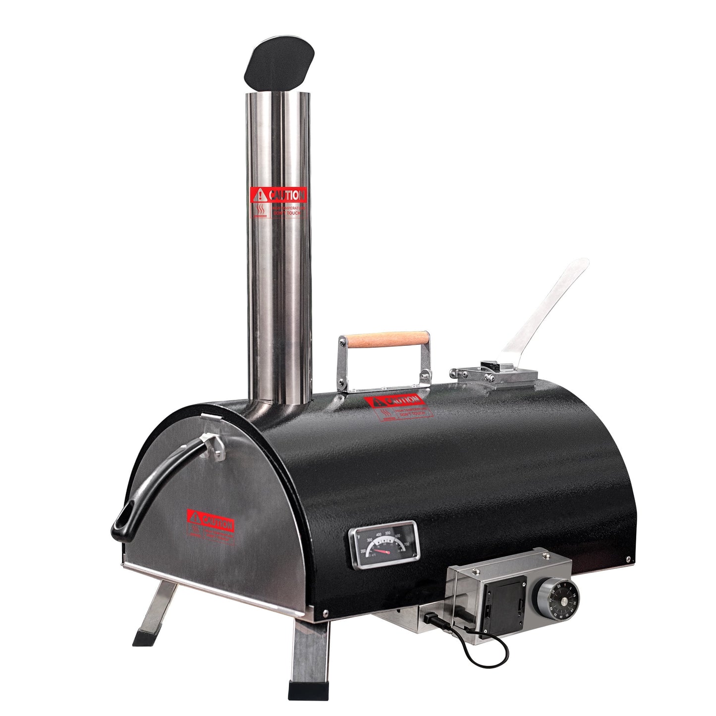 Outdoor pizza oven with rotating turntable and built-in thermometer - 43.0 - elevate your outdoor cooking with our versatile pizza oven!