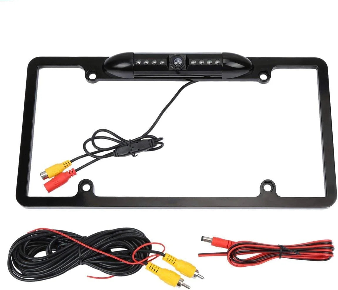 Backup camera rearview license plate frame for sony xav-ax150 black