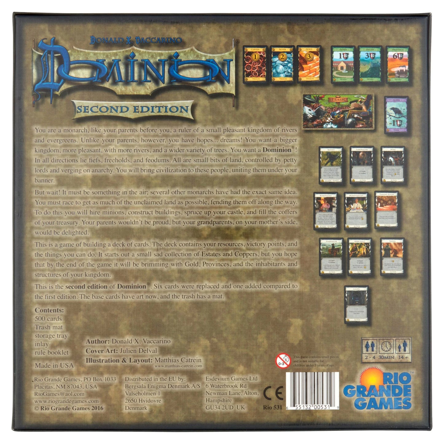 Dominion second edition board game, by rio grande games