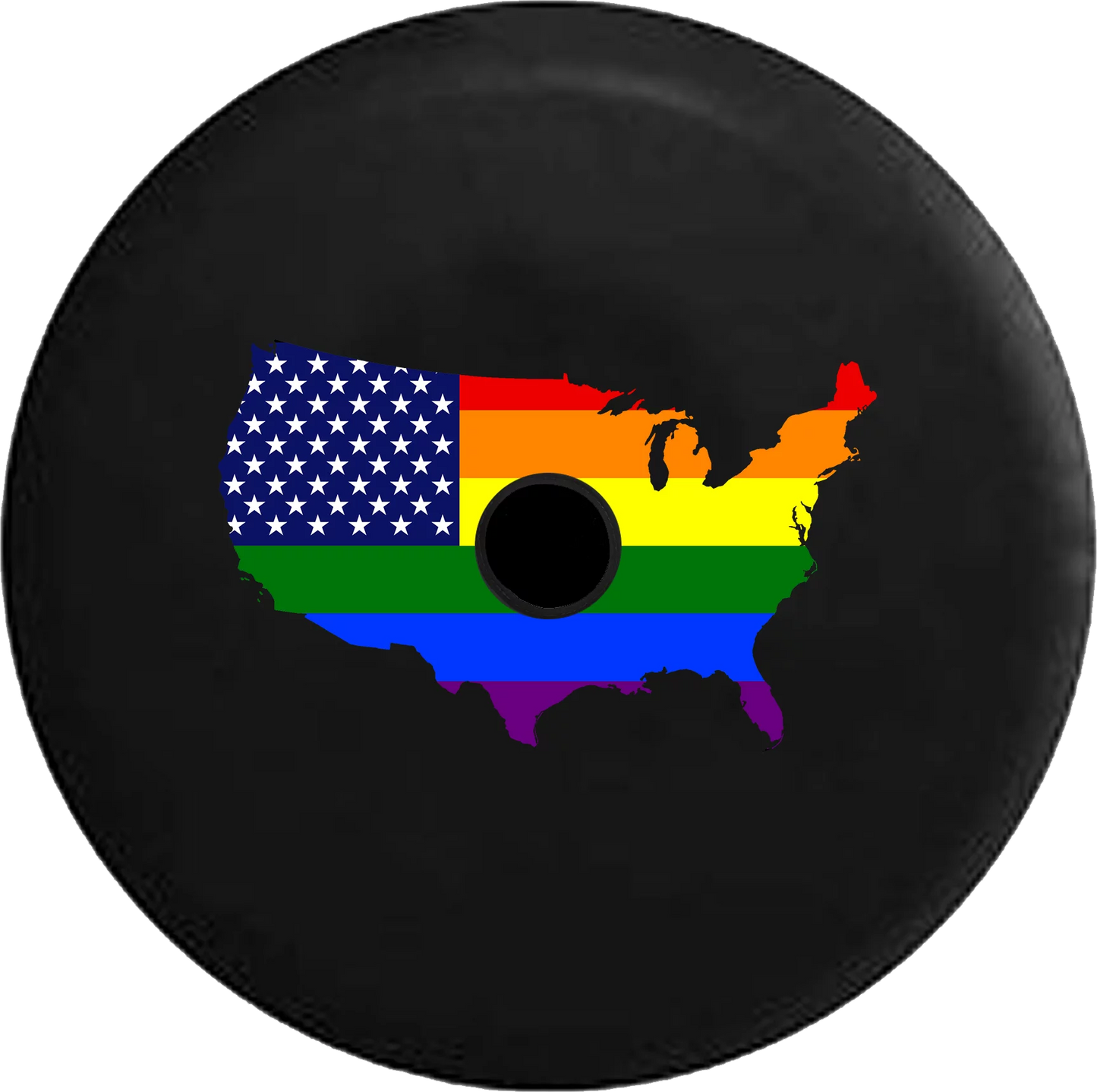 2018 2019 wrangler jl backup camera united states of america gay flag map lgbtq spare tire cover for jeep rv 33 inch