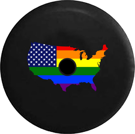 2018 2019 wrangler jl backup camera united states of america gay flag map lgbtq spare tire cover for jeep rv 33 inch