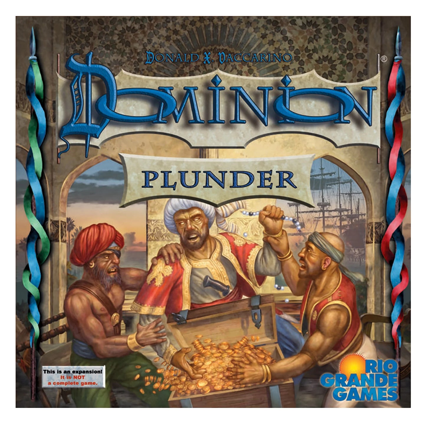 Dominion: plunder expansion - strategy card game, sea exploration & plundering, rio grande games, for ages 14 and up, 2-4 players, 30 minute playing time