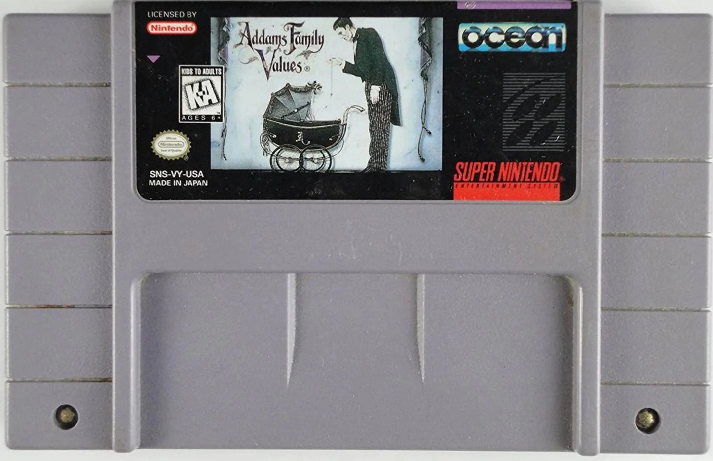 New adam's family values - snes - super nintendo ent. system ntsc/pal cartridge