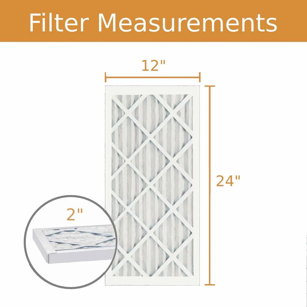 12x24x2key pleat purolator air filter - merv 8 (6 pack)