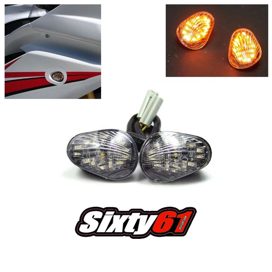 Yamaha r3 flush mount led turn signal lights 2015 2016 2017 2018 block off smoke