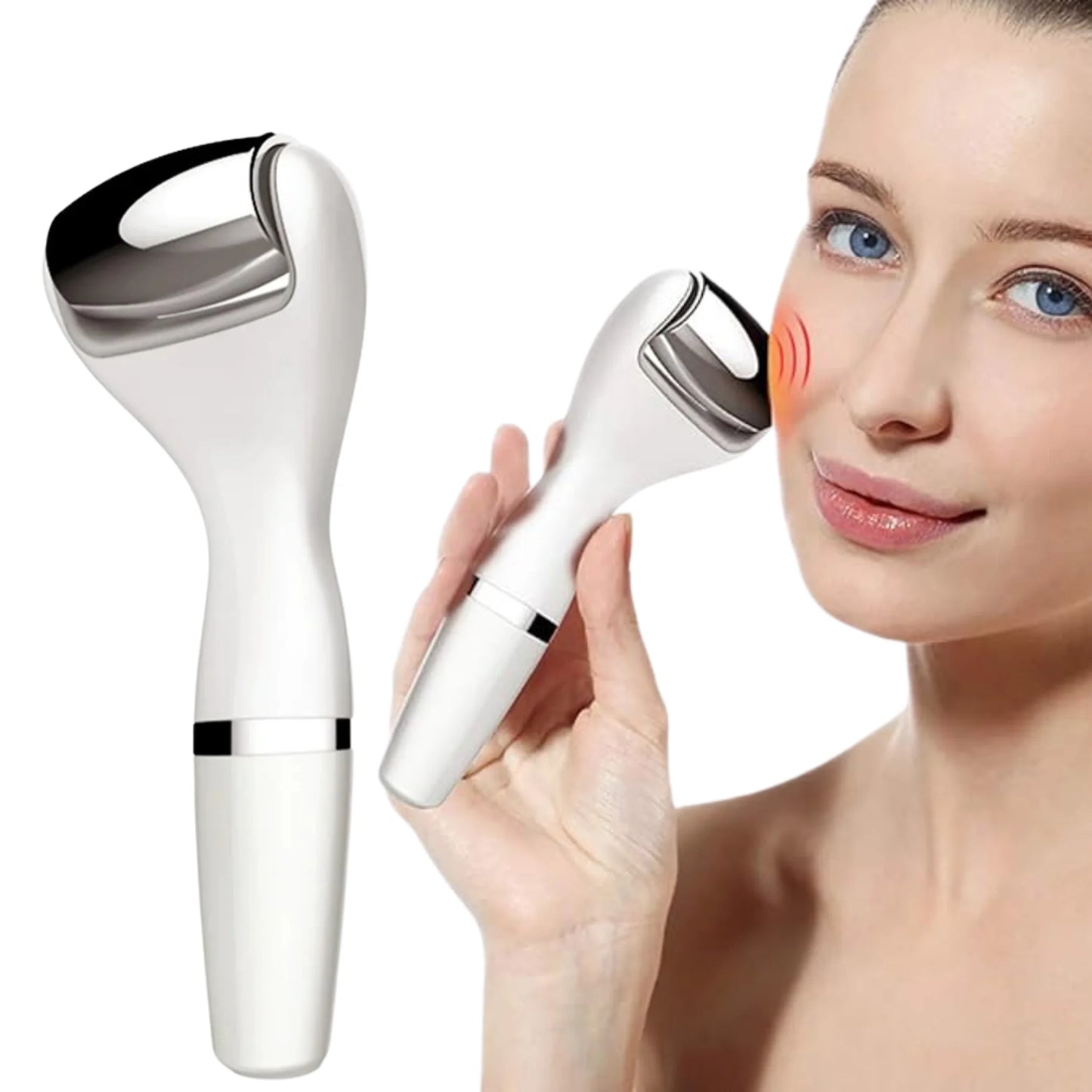 Touchbeauty anti-aging face body massager with stainless steel roller