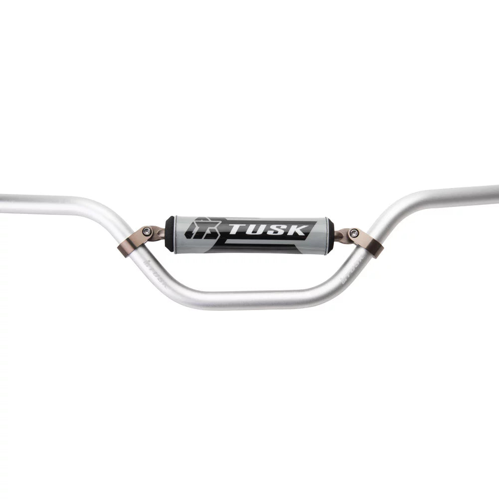 Tusk t-10 aluminum 7/8" handlebar rm mini bend silver for lem lx2 1997-2000