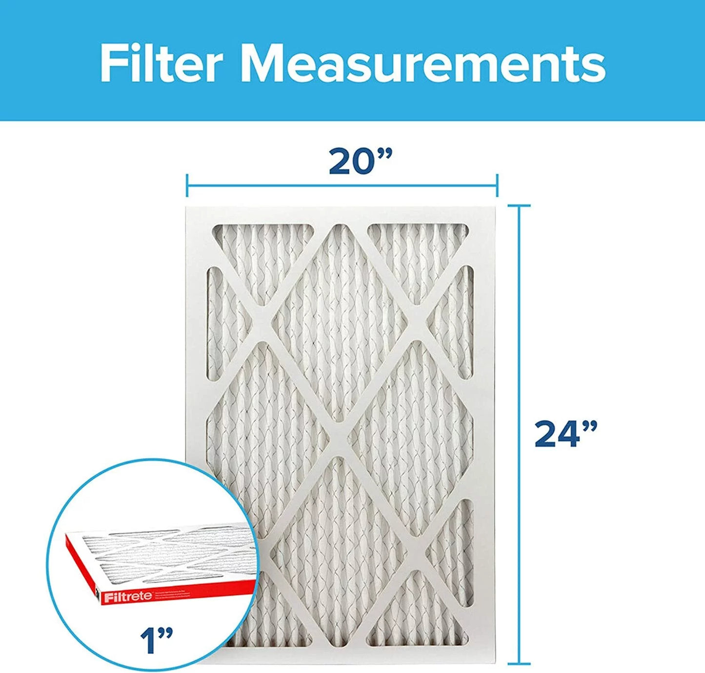 Filtrete 20x24x1 air filter mpr 1000 merv 11, allergen defense, 6-pack exact dimensions 19.81 x 23.81 x 0.81